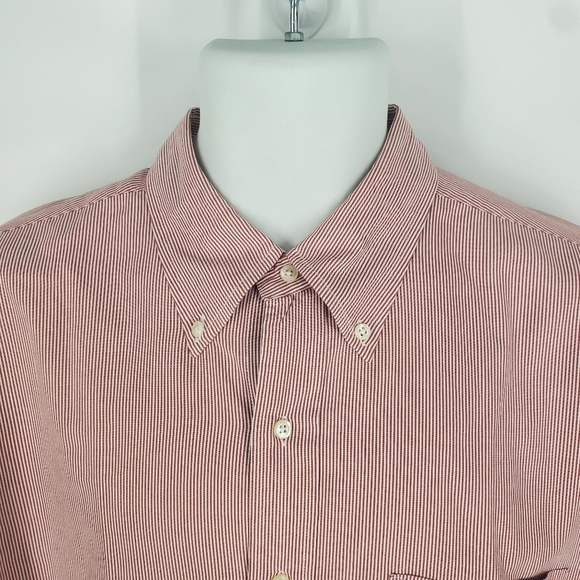 Brooks Brothers Makers Striped Button Down Dress Shirt Long Sleeve Size 17.5 - Picture 9 of 10